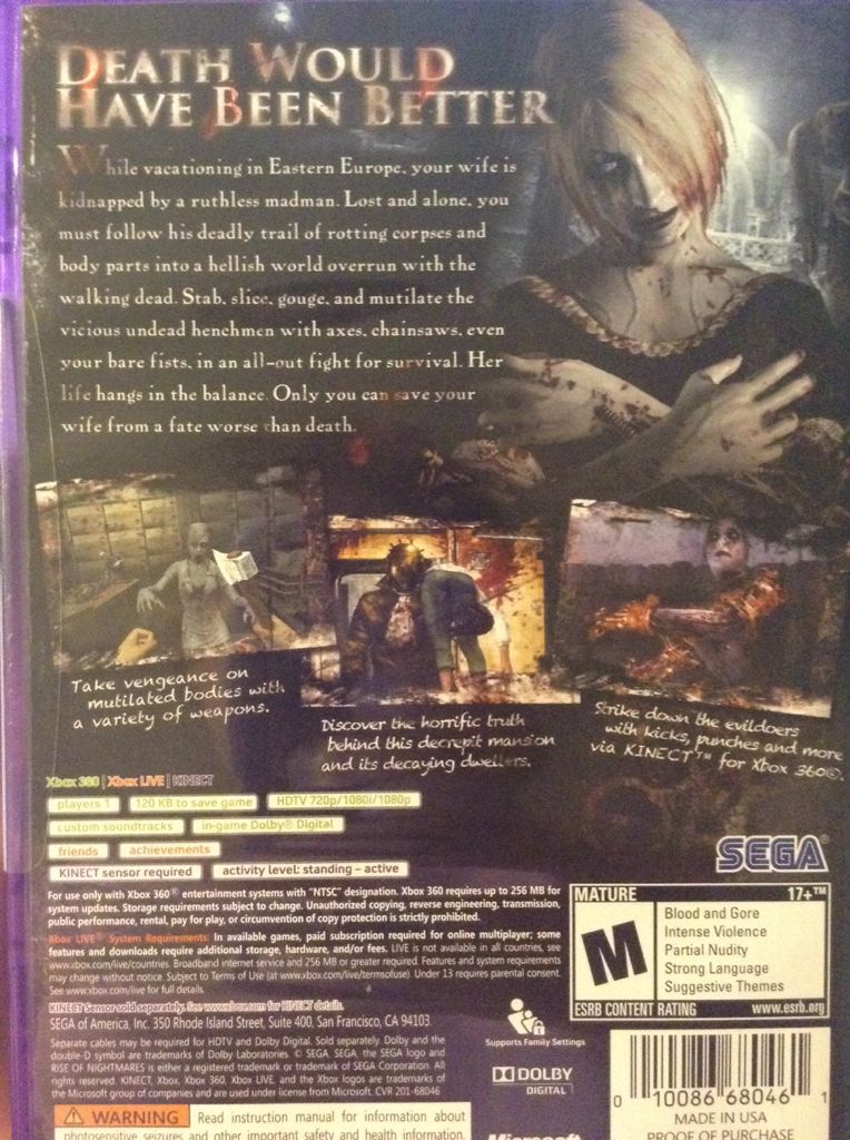 Rise Of Nightmares - Microsoft Xbox 360 (1) video game collectible - Main Image 2