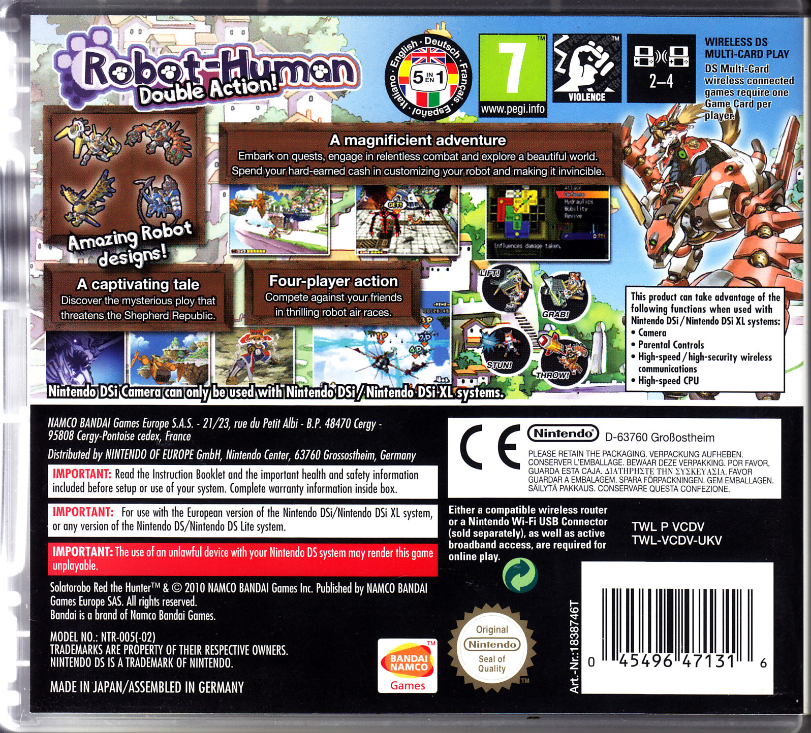 Solatorobo : Red The Hunter - Nintendo DS (Namco Bandai - 1) video game collectible [Barcode 045496471316] - Main Image 2