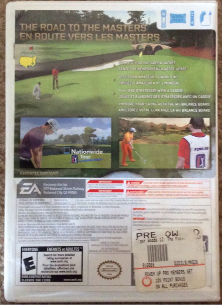 Masters: Tiger Woods PGA Tour 12 - Nintendo Wii (Electronic Arts - 1) video game collectible [Barcode 014633195316] - Main Image 2