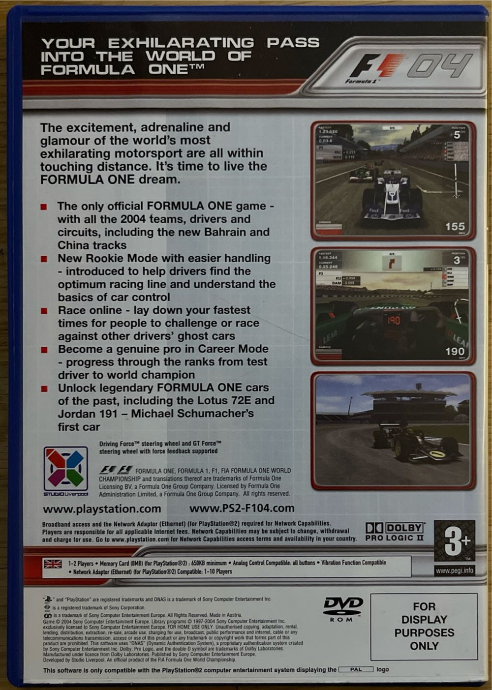 Formula One 04 - Sony PlayStation 2 (PS2) (Sony Computer Entertainment) video game collectible [Barcode 711719672845] - Main Image 2
