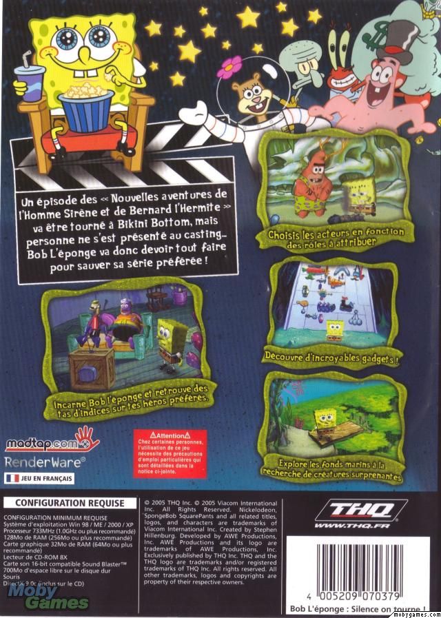 SpongeBob SquarePants Lights, Camera, Pants! - Sony PlayStation 2 (PS2) (THQ - 1-2) video game collectible [Barcode 4005209069229] - Main Image 2