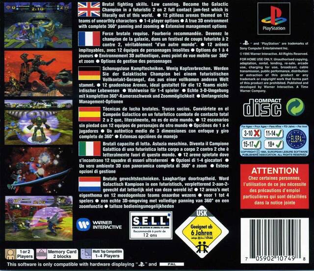 Pitball - Sony PlayStation (Warner - 1-4) video game collectible [Barcode 705902107498] - Main Image 2