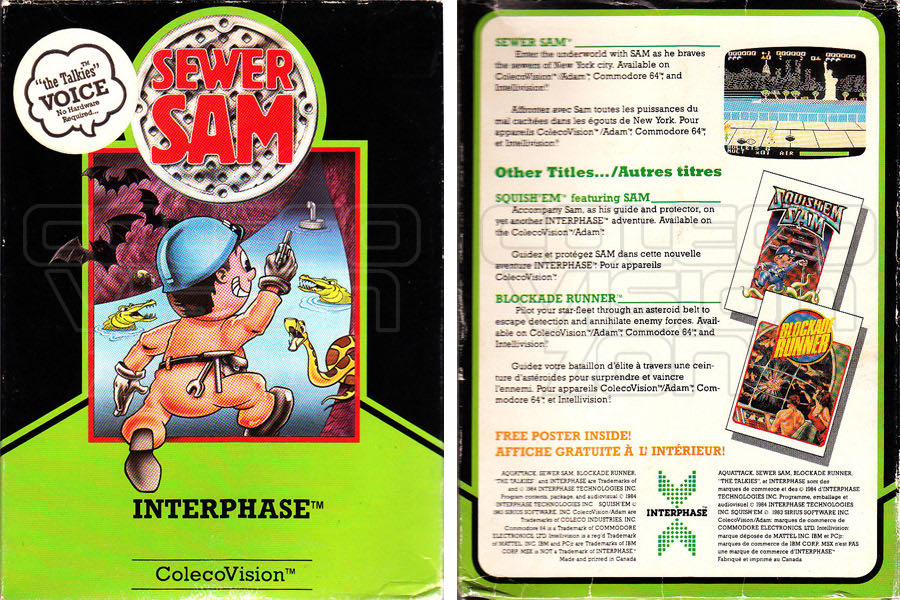 Sewer Sam (WANT=CART) Only ROM - Colecovision (Interphase) video game collectible - Main Image 2