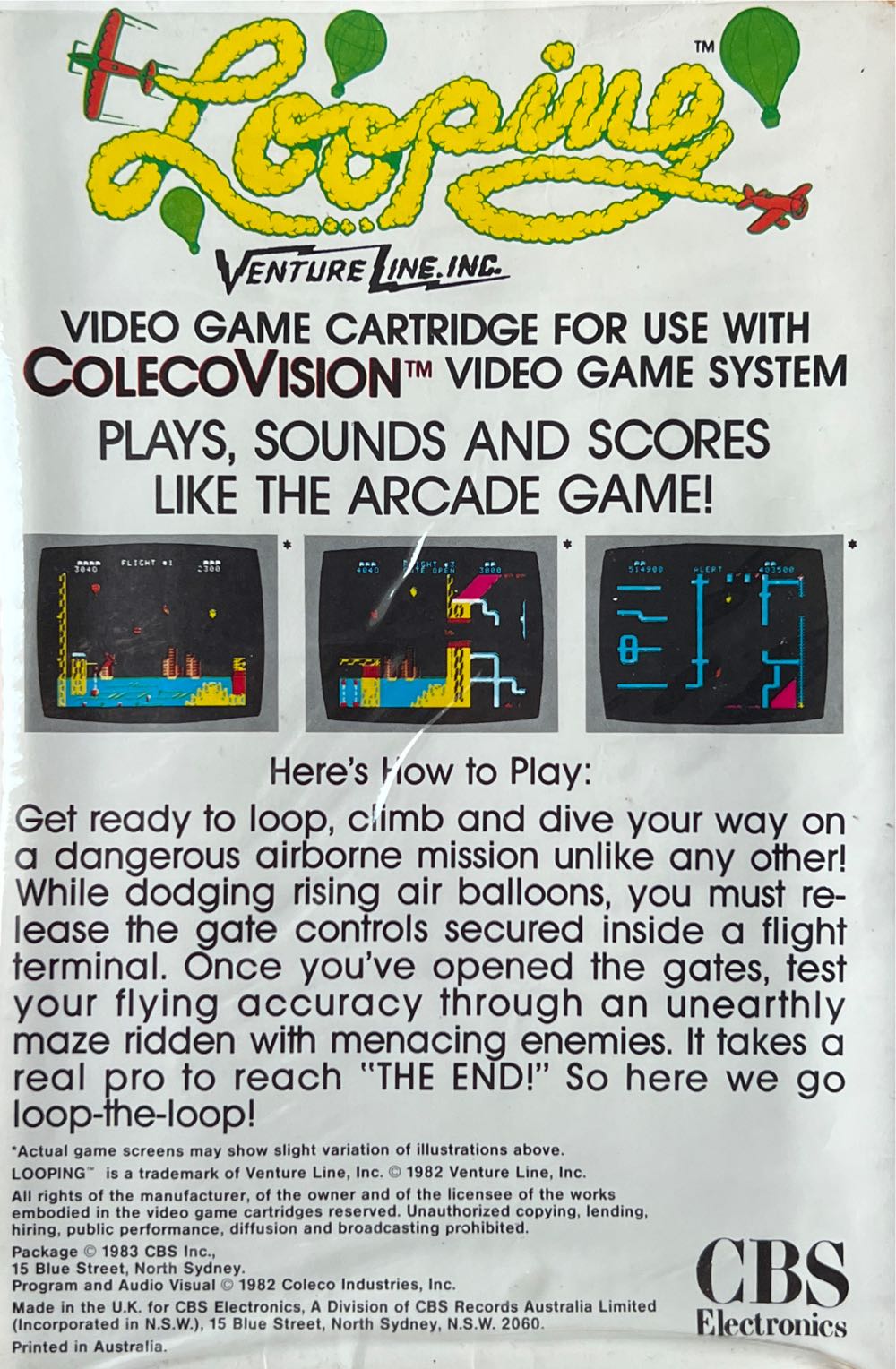 Looping - Colecovision video game collectible - Main Image 2