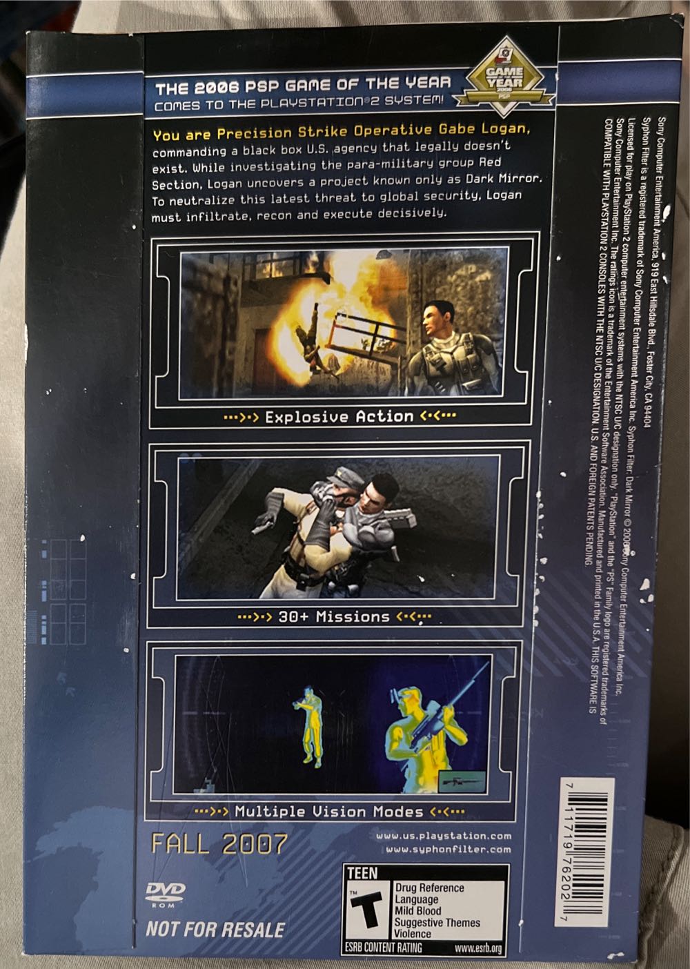 Syphon Filter: Dark Mirror (Demo Disc) - Sony PlayStation 2 (PS2) video game collectible [Barcode 711719762027] - Main Image 2