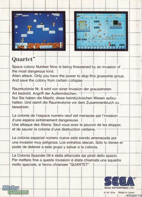 Quartet - Sega Master System (Sega) video game collectible - Main Image 2