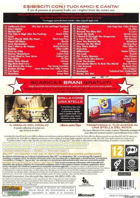 Lips: Number One Hits - Microsoft Xbox 360 (Microsoft Corporation - 4) video game collectible [Barcode 882224926447] - Main Image 2