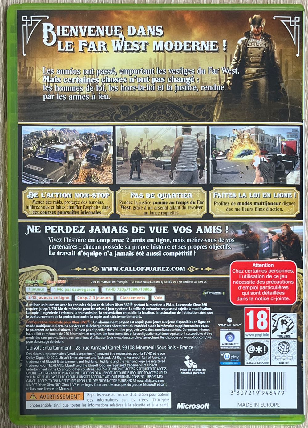 Call of Juarez : The Cartel - Microsoft Xbox 360 (Ubisoft Entertainment - 1) video game collectible [Barcode 3307219946479] - Main Image 2