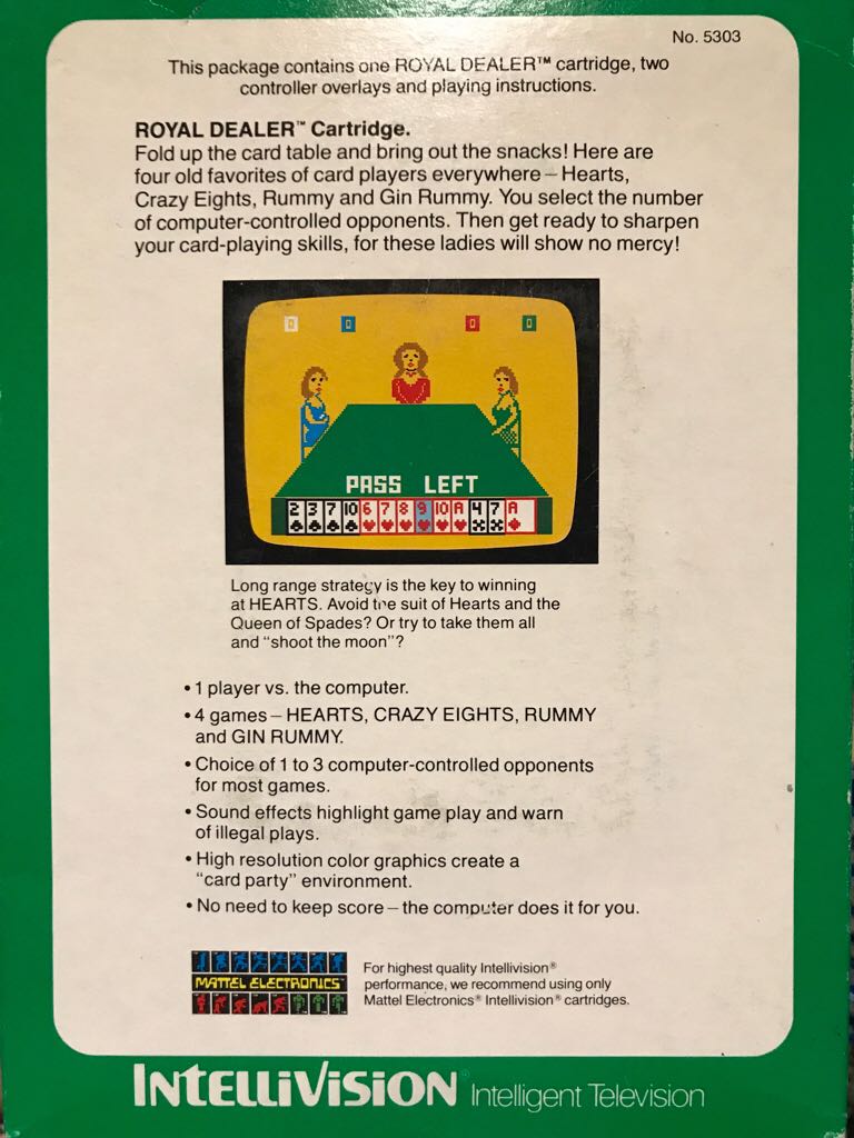 Royal Dealer - Intellivision (Mattel Electronics) video game collectible - Main Image 2