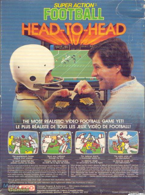 Super Action Football - Colecovision (Colecovision - 2) video game collectible [Barcode 076930024225] - Main Image 2