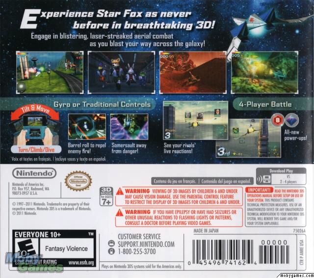 Starfox 64 3D - Nintendo 3DS (Nintendo - 4) video game collectible [Barcode 045496521042] - Main Image 2