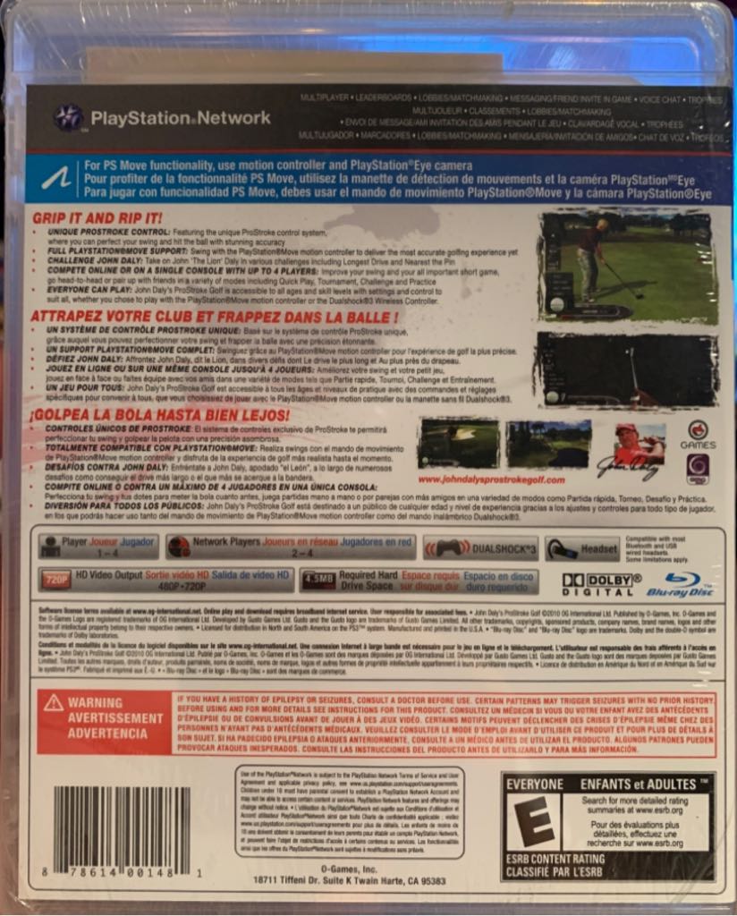 John Dalys Prostroke Golf - Sony PlayStation 3 (PS3) (1) video game collectible [Barcode 878614001481] - Main Image 2
