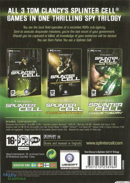 Splinter Cell Trilogy - Sony PlayStation 3 (PS3) (Ubisoft - 1) video game collectible - Main Image 2