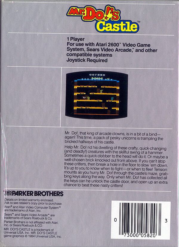 Mr. Do!’s Castle - Atari 5200 (Parker Bros.) video game collectible - Main Image 2