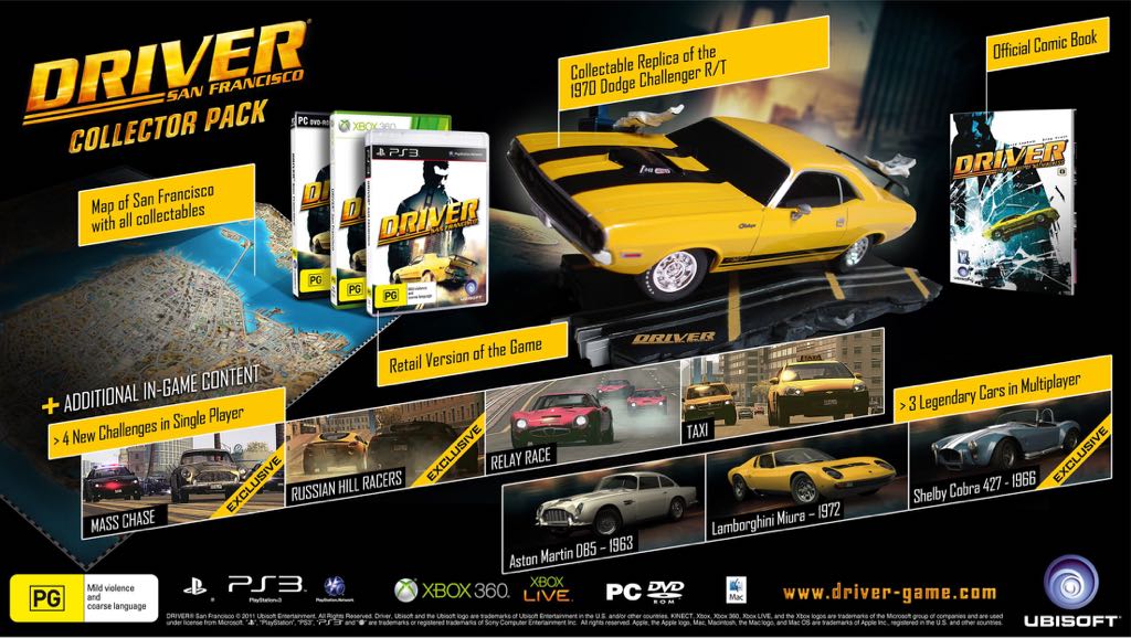 Driver: San Francisco Collector Pack - Sony PlayStation 3 (PS3) (Ubisoft Inc. - 1-8) video game collectible [Barcode 3307217929580] - Main Image 2