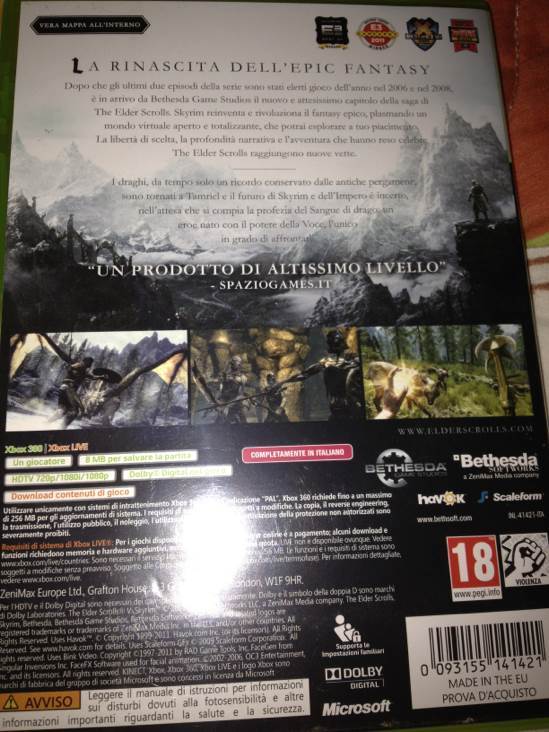 Elder Scrolls V: Skyrim, The - Microsoft Xbox 360 (Bethesda Softworks - 1) video game collectible [Barcode 0093155141421] - Main Image 2
