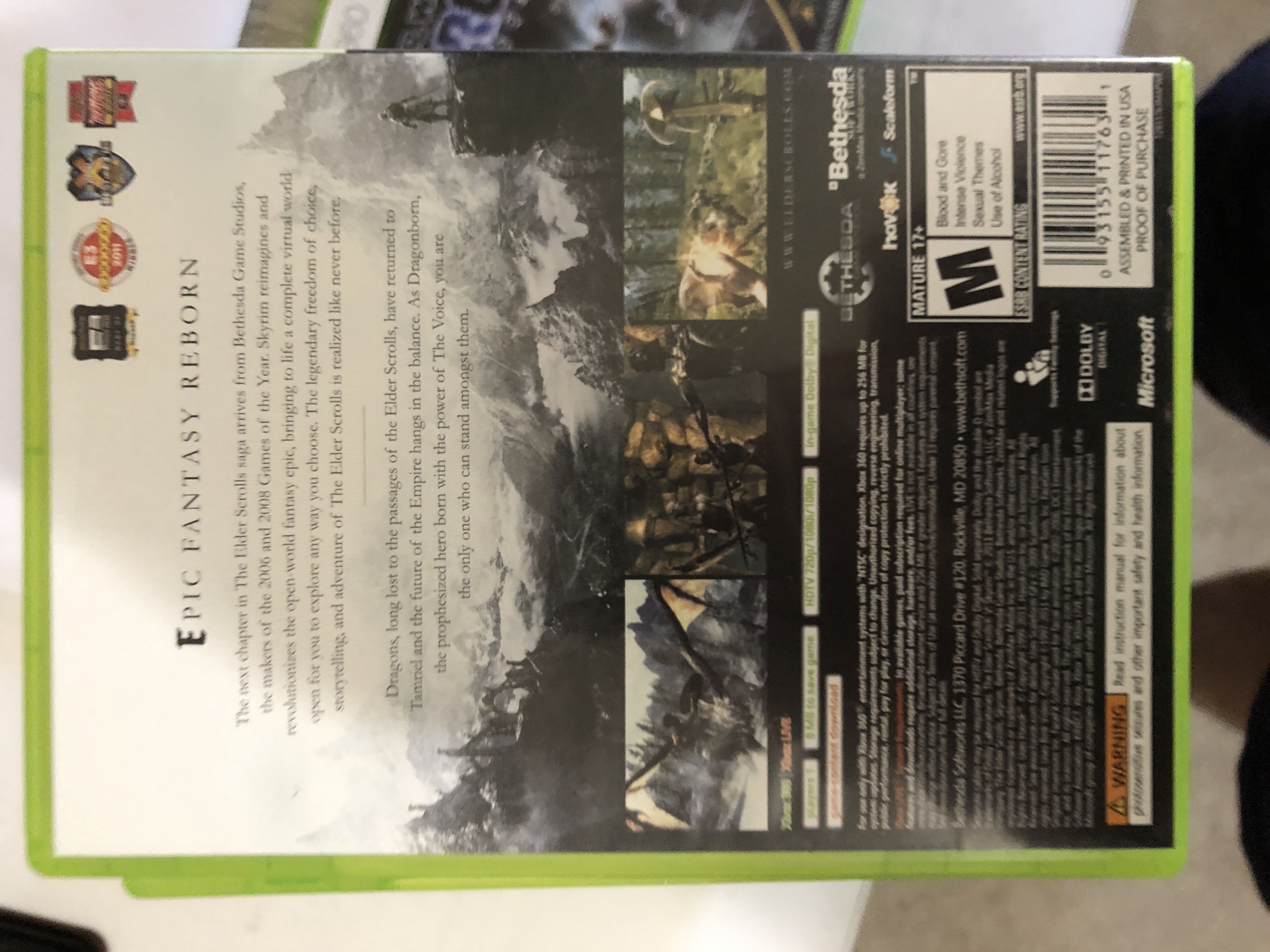 Elder Scrolls V: Skyrim - Microsoft Xbox 360 (Bethesda Softworks - 1) video game collectible [Barcode 093155117631] - Main Image 3