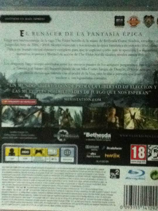 Elder Scrolls V: Skyrim - Sony PlayStation 3 (PS3) (Bethesda Softworks - 1) video game collectible [Barcode 093155141292] - Main Image 2