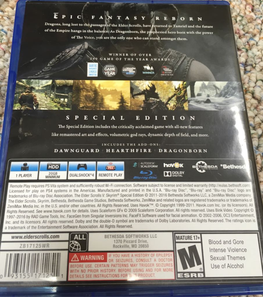 The Elder Scrolls V: Skyrim - Sony PlayStation 4 (PS4) (Bethesda - 1) video game collectible - Main Image 2