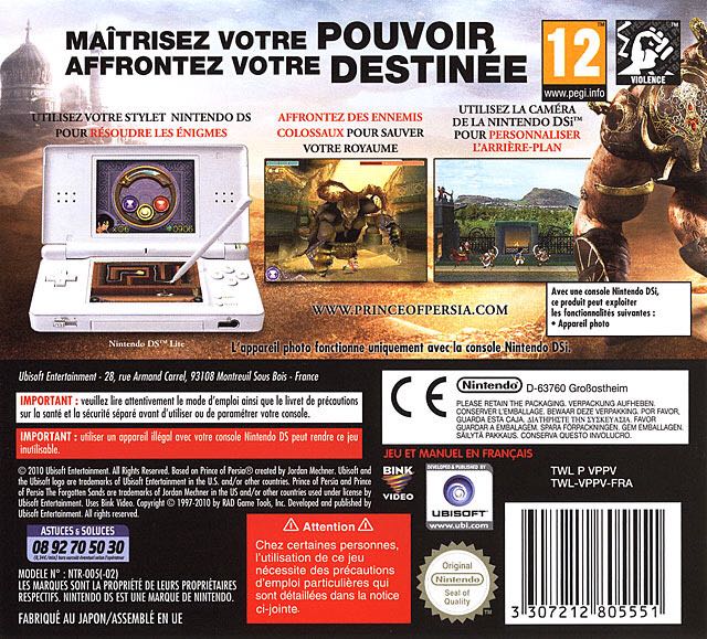 Prince Of Persia Les Sables Oubliés - Nintendo DS video game collectible [Barcode 3307212805551] - Main Image 2