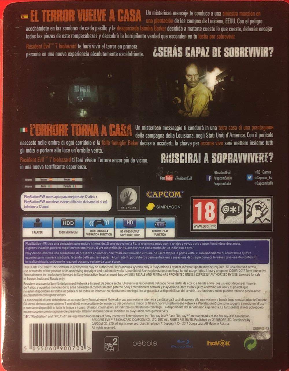 Resident Evil VII BioHazard - Sony PlayStation 4 (PS4) video game collectible [Barcode 5055060900703] - Main Image 2