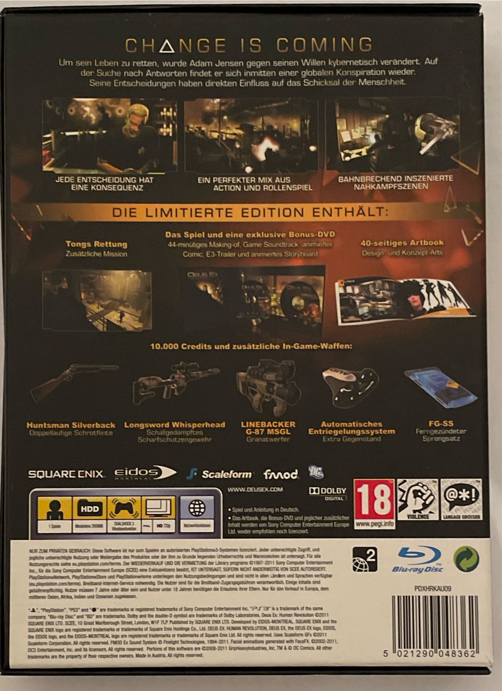 Deus Ex Human Revolution - Sony PlayStation 3 (PS3) (Eidos) video game collectible [Barcode 5021290048362] - Main Image 2