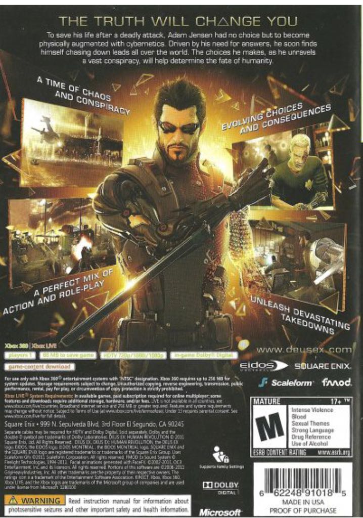 Deus Ex Human Revolution - Microsoft Xbox 360 video game collectible - Main Image 2