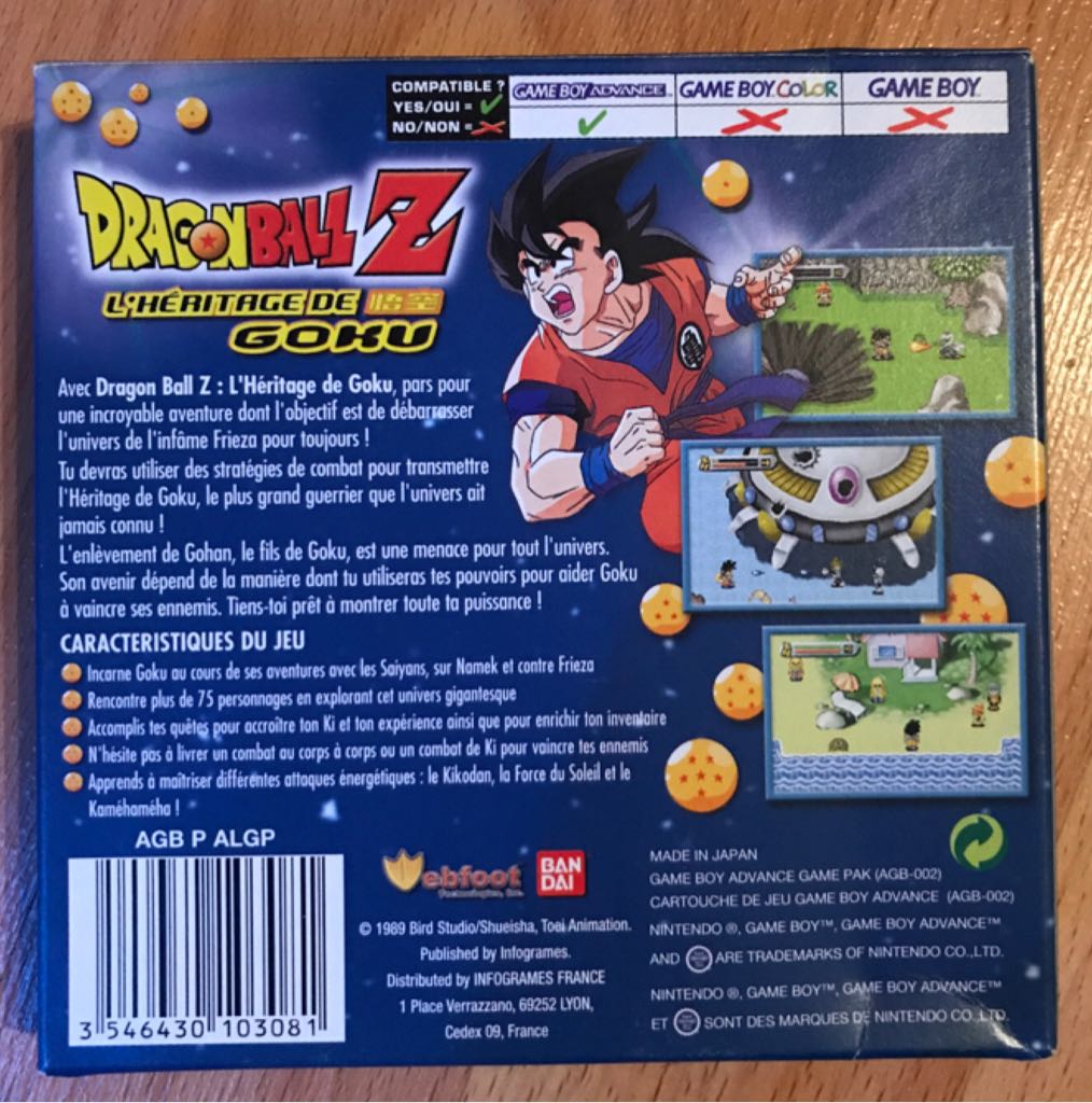 Dragon Ball Z L’heritage De Goku - Nintendo Game Boy Advance (GBA) (Infrogames - 1) video game collectible [Barcode 3546430103081] - Main Image 2