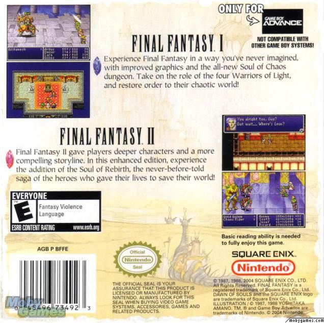 Final Fantasy I & II Dawn Of Souls - Nintendo Game Boy Advance (GBA) (SquareEnix) video game collectible - Main Image 2