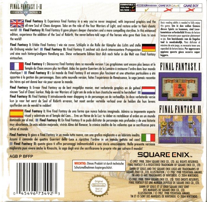 Final Fantasy I - Nintendo Game Boy Advance (GBA) (Nintendo of Europe GmbH - 1) video game collectible - Main Image 2