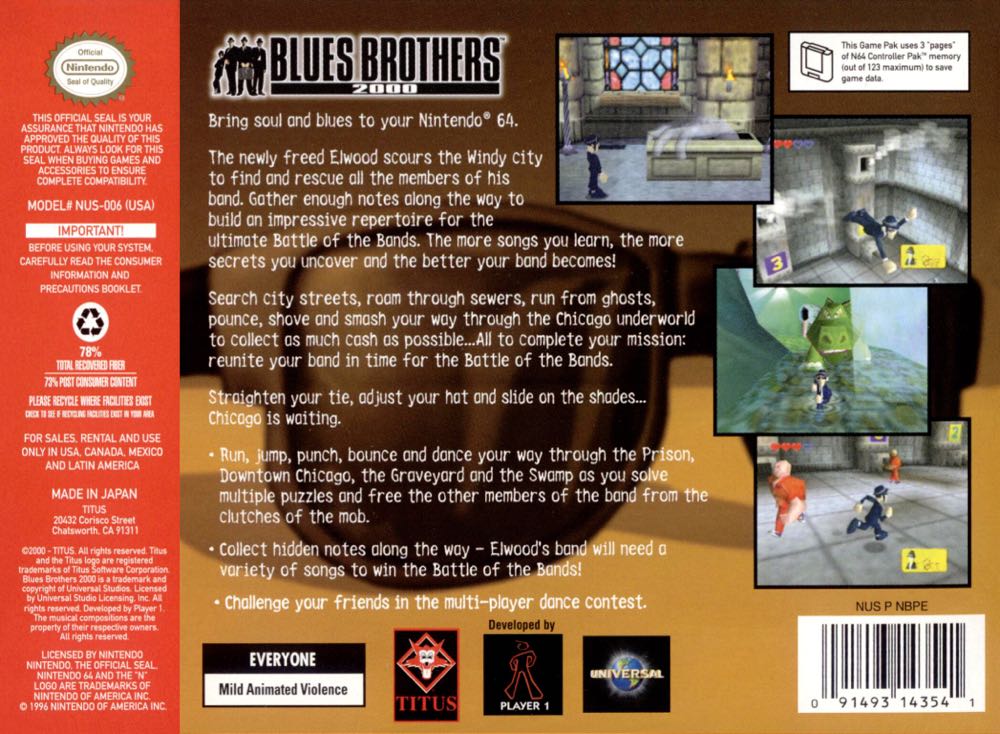 Blues Brothers 2000 - Nintendo 64 (N64) video game collectible - Main Image 2