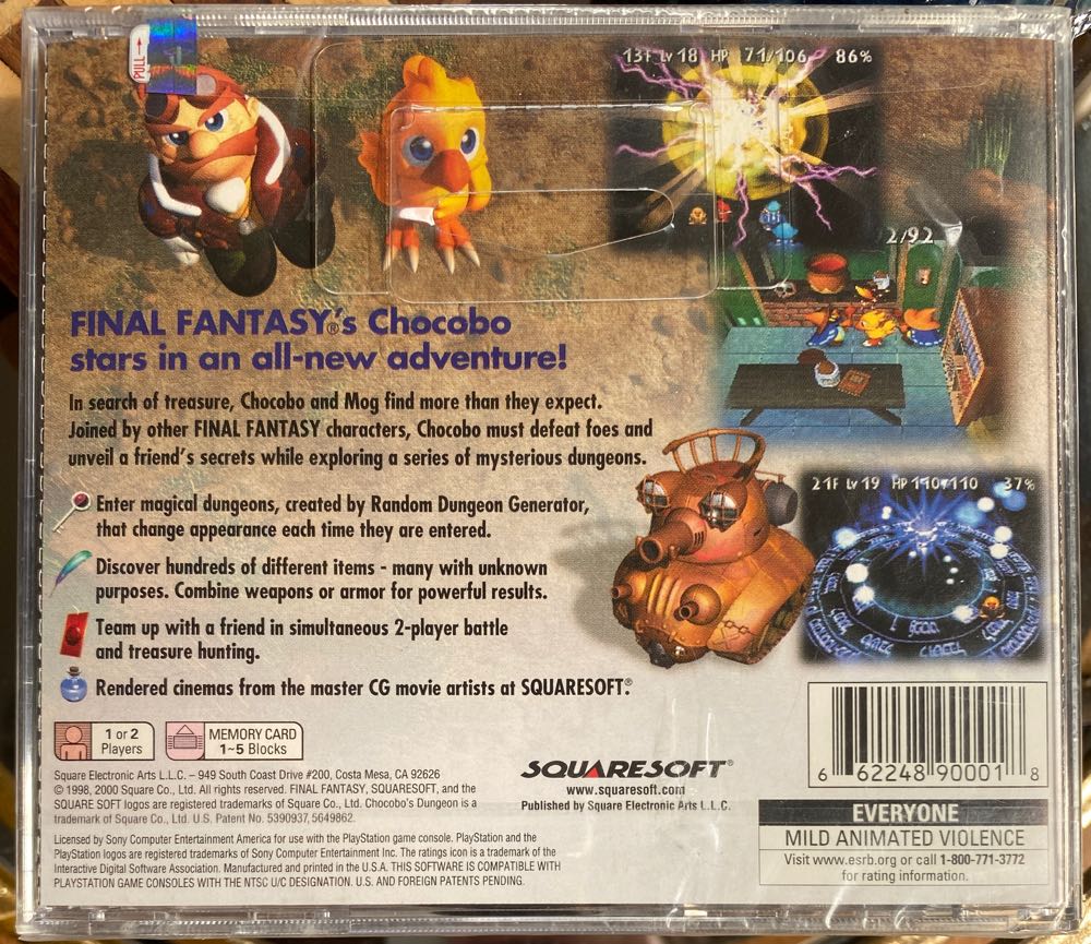 Chocobo’s Dungeon 2 - Sony PlayStation (Square Enix - 2) video game collectible [Barcode 662248900018] - Main Image 2