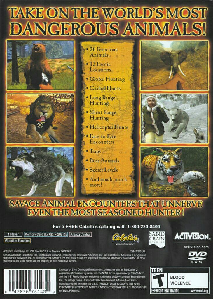 Cabela’s Dangerous Hunts 2 - Sony PlayStation 2 (PS2) (Activision - 1) video game collectible [Barcode 9328878001778] - Main Image 2