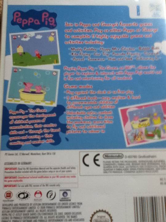 Peppa Pig The Game - Nintendo Wii (Ubisoft - 1) video game collectible [Barcode 5060148907369] - Main Image 2