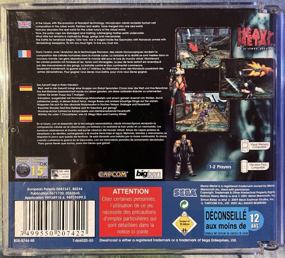 Heavy Metal Geomatrix - Sega Dreamcast (Boite Et Notice) video game collectible - Main Image 2