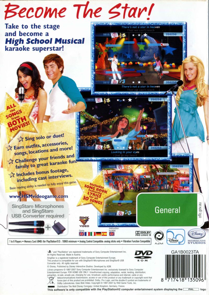 High School Musical: Sing It! - Sony PlayStation 2 (PS2) video game collectible [Barcode 8717418135096] - Main Image 2