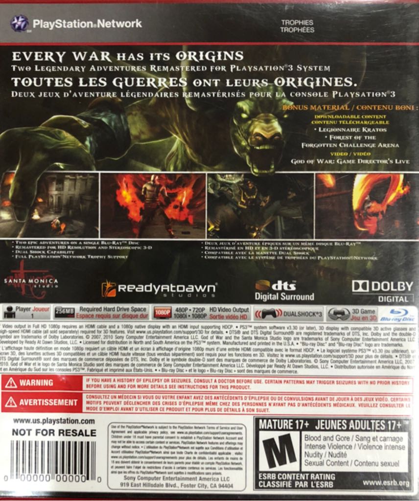 God Of War Origins Collection - Sony PlayStation 3 (PS3) video game collectible [Barcode 9778779828941] - Main Image 2