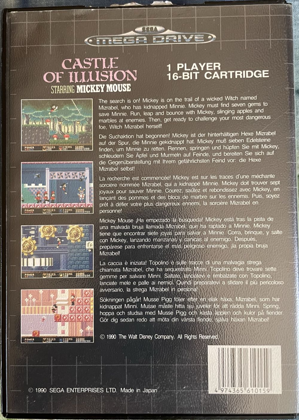 Castle Of Illusion Starring Mickey Mouse - Sega Mega Drive (Sega - 1) video game collectible - Main Image 2