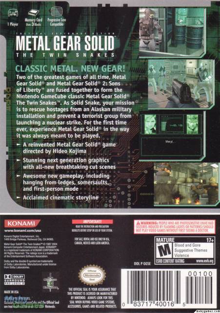 Metal Gear Solid: The Twin Snakes - Nintendo GameCube (Konami - 1) video game collectible [Barcode 083717400165] - Main Image 2