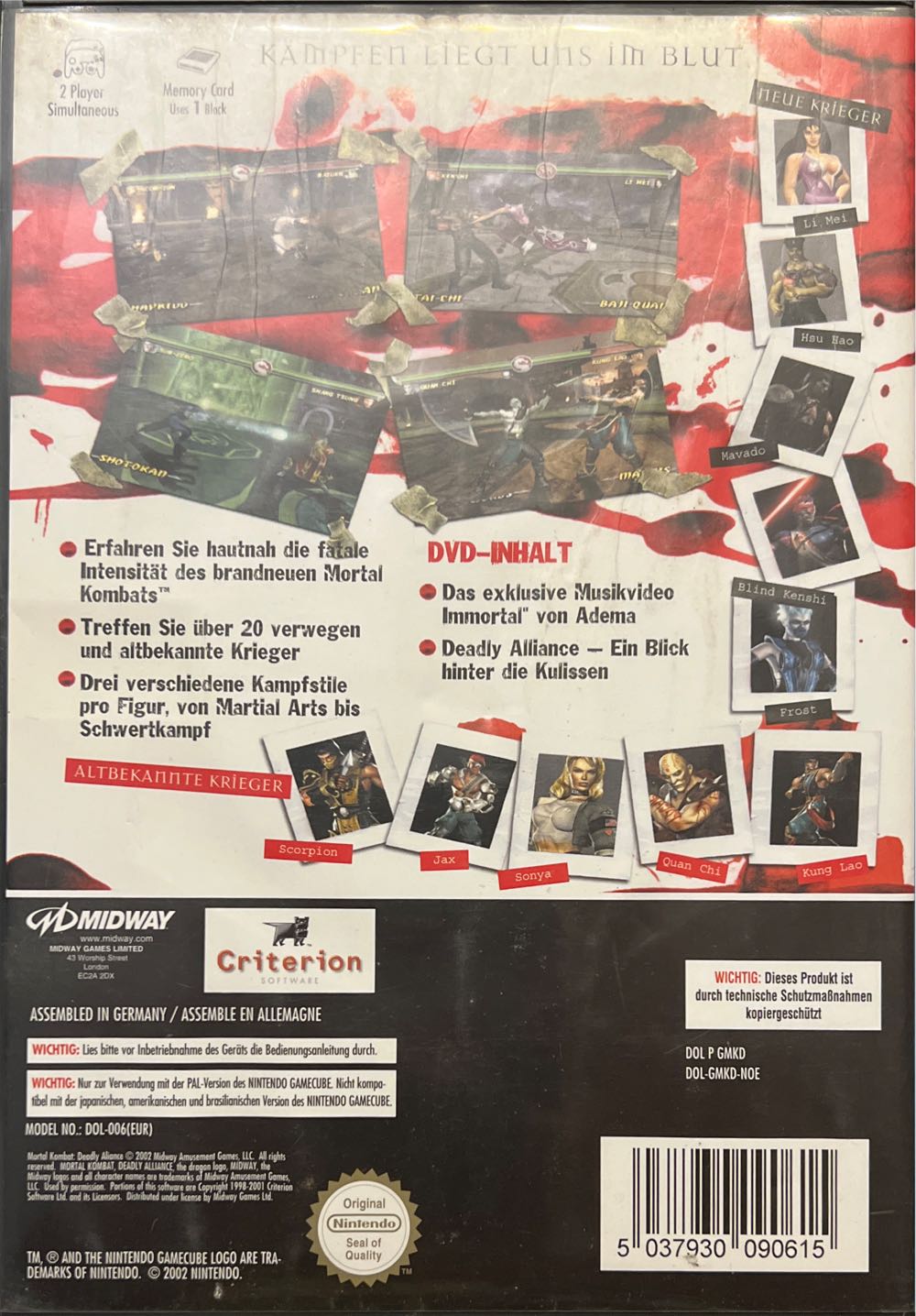 Mortal Kombat - Deadly Alliance - Nintendo GameCube (2) video game collectible [Barcode 5037930090615] - Main Image 2