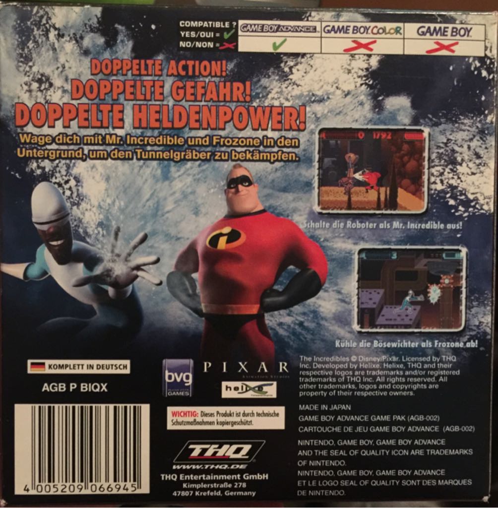 DIE UNGLAUBLICHEN - DER ANGRIFF DES TUNNELGRÄBERS - Nintendo Game Boy Advance (GBA) video game collectible [Barcode 4005209066945] - Main Image 2