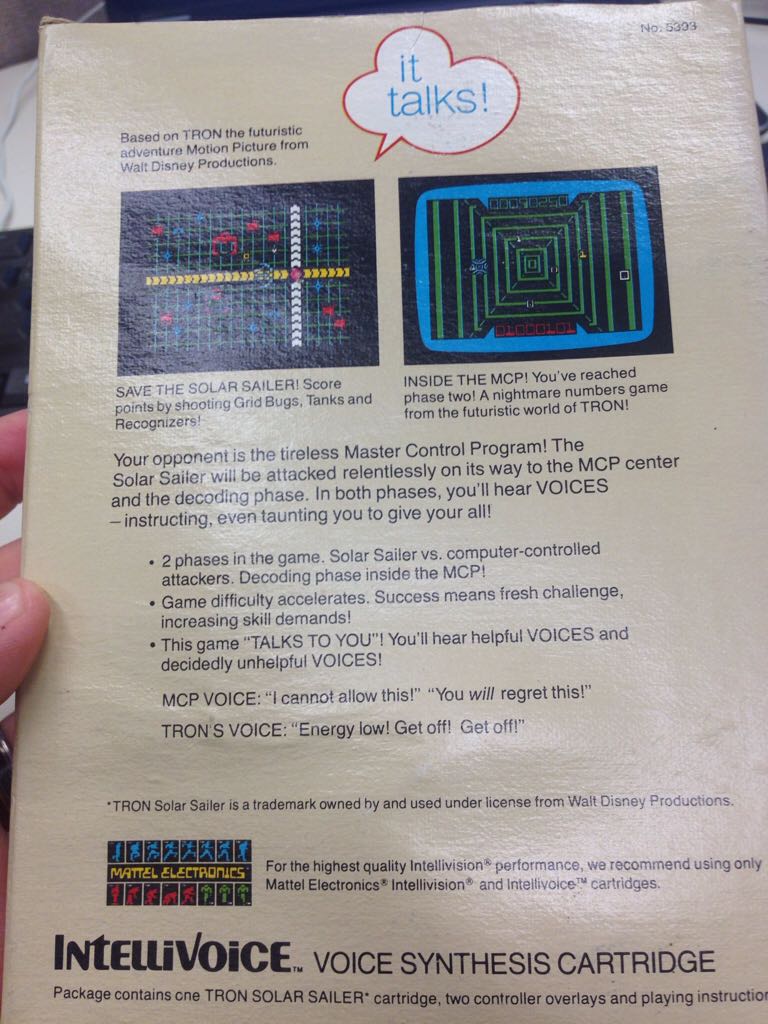 Tron Solar Sailer - Intellivision (Matel) video game collectible - Main Image 2