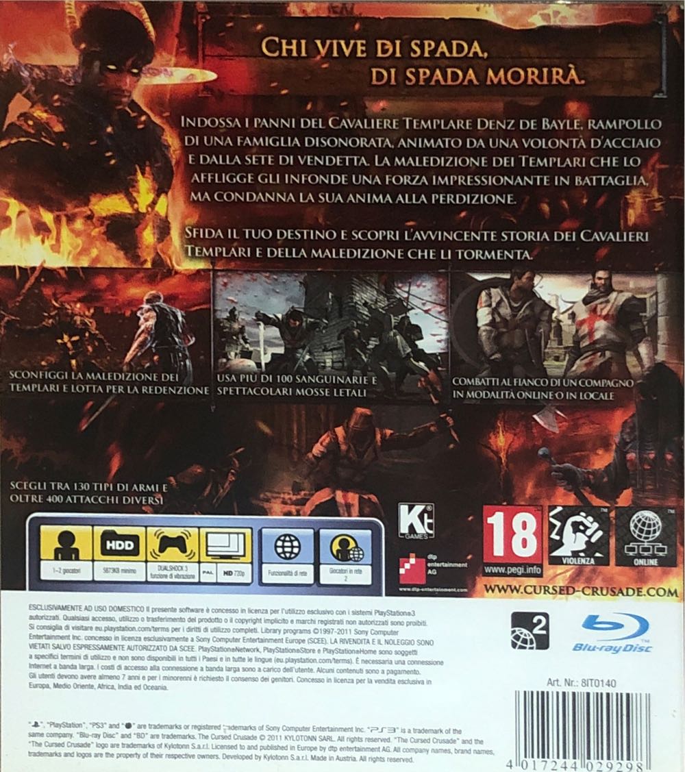 The Cursed Crusade - Sony PlayStation 3 (PS3) video game collectible [Barcode 4017244029298] - Main Image 2