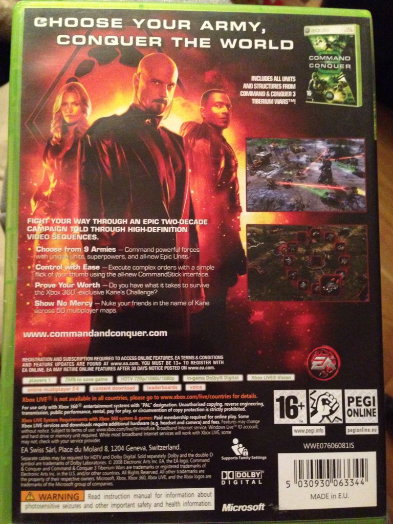 Command & Conquer 3: Kanes Wrath - Microsoft Xbox 360 (Electronic Arts/EA Games - 4) video game collectible [Barcode 5030930063344] - Main Image 2