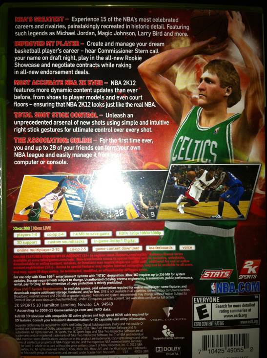 Nba 2k12 - Microsoft Xbox 360 video game collectible [Barcode 5026555254991] - Main Image 2
