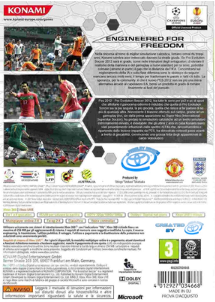 Pro Evolution Soccer 2012 - Sony PlayStation 3 (PS3) (Konami - 6) video game collectible [Barcode 4012927053416] - Main Image 2