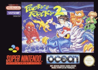 Pocky & Rocky 2 - Nintendo Super Nintendo Entertainment System (SNES) (Ocean Software - 2) video game collectible [Barcode 5013156610868] - Main Image 1