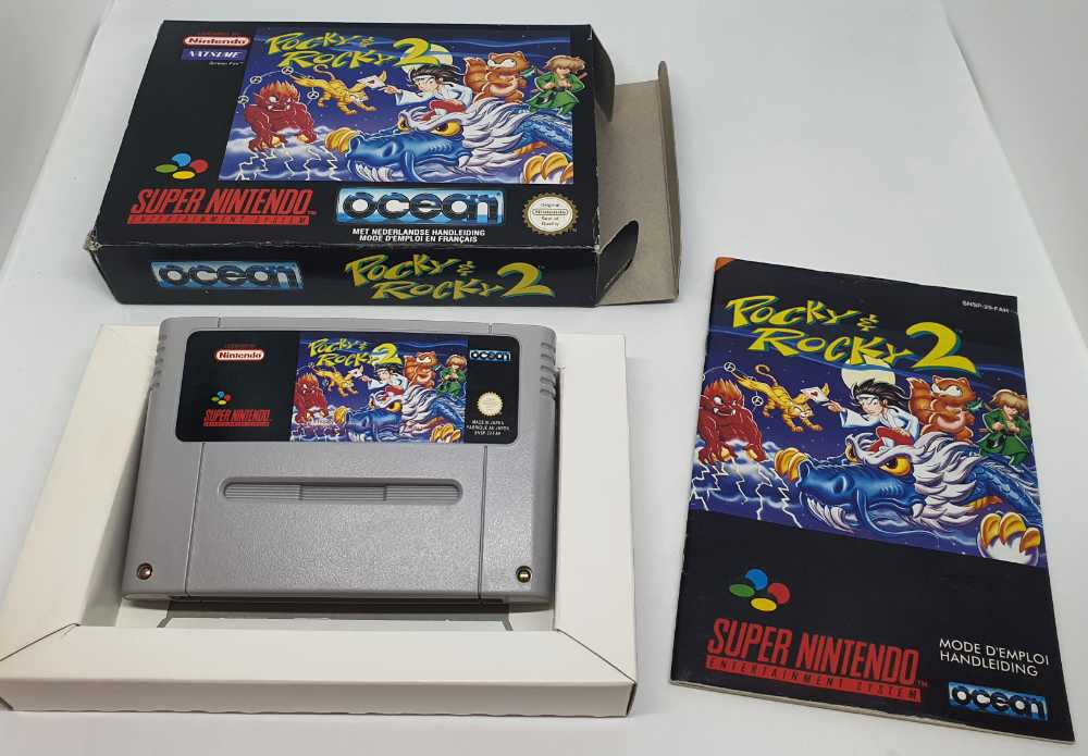 Pocky & Rocky 2 - Nintendo Super Nintendo Entertainment System (SNES) (Ocean Software - 2) video game collectible [Barcode 5013156610868] - Main Image 3