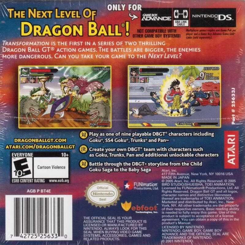 Dragonball GT Transformation - Nintendo Game Boy Advance (GBA) (Atari) video game collectible - Main Image 1