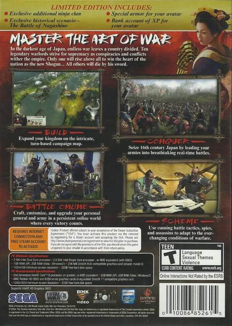 Total War: Shogun 2 - Valve Steam (Sega - 1) video game collectible [Barcode 5055277008827] - Main Image 2